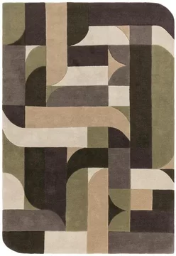 Contemporary design matrix rug - klotski 90 - sage - sizes available