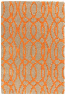 Contemporary design matrix rug - wire 37 - orange - sizes available