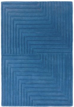 Contemporary plain form rug - blue - sizes available