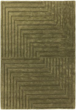 Contemporary plain form geometric rug - green - sizes available