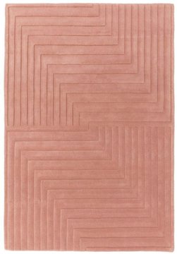Contemporary plain form geometric rug - pink - sizes available