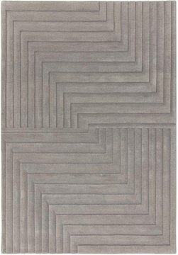 Contemporary plain form geometric rug - silver - sizes available