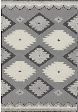 Easy monty rug - tribal - mn01 - black and cream - 160cm x 230cm