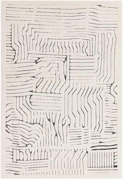 Easy valley route rug - ivory and charcoal - 120cm x 170cm