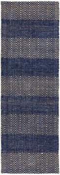 Natural weaves runner - ives - navy blue - 66cm x 200cm