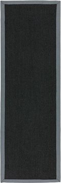 Natural weaves runner - sisal - black and grey - 68cm x 300cm
