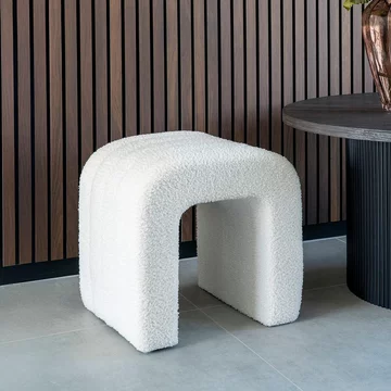 Colma pouf - white boucle fabric