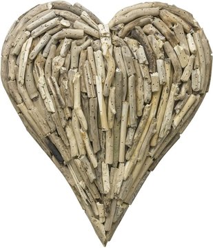 Driftwood wall decor - heart - medium