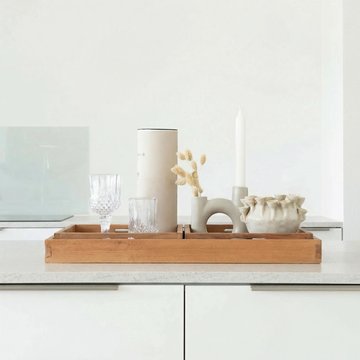 Faro tray - teak wood - set of 3