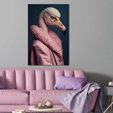 Flamingo tempered glass wall art