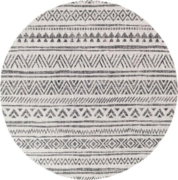 Eagean round rug - eag2347 - black - 160cm x 160cm