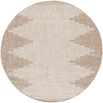 Eagean round rug - eag2421 - brown - 160cm x 160cm