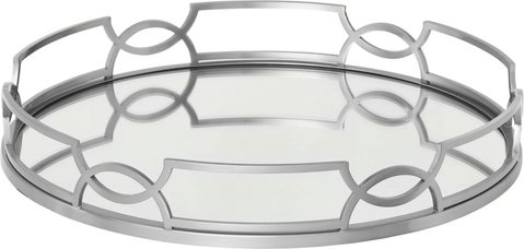 Anna mirrored tray - chrome