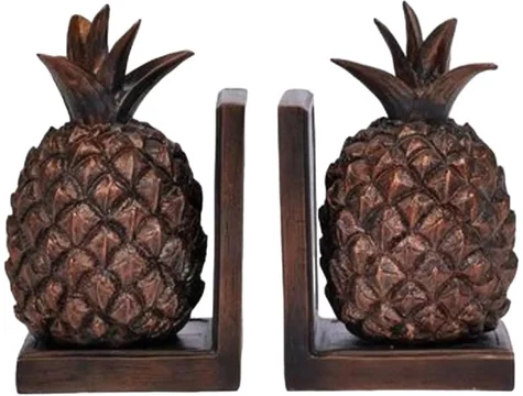 Copper wood pineapple bookends