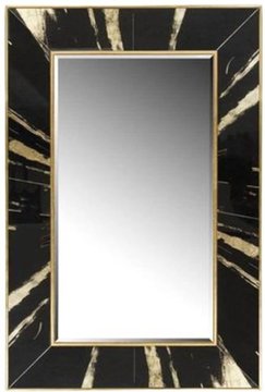 Vesna wall mirror - black and gold - rectangular