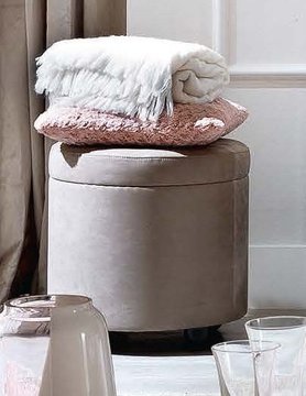 Platinum italian pouf - round - nabucco
