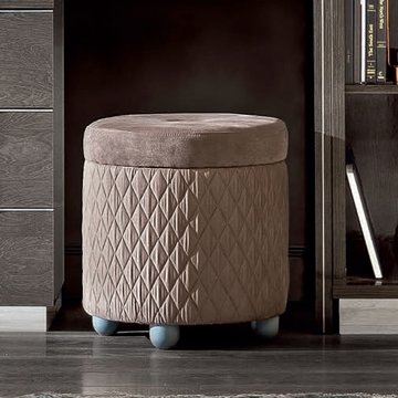 Platinum italian pouf - round - taupe