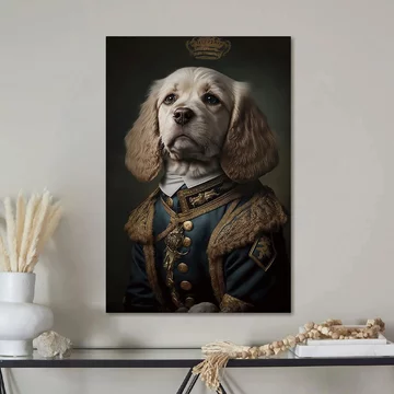 Royal dog tempered glass wall art
