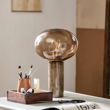Bes table lamp - smoked - marble