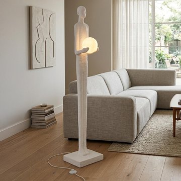 Person floor lamp - white - polyresin
