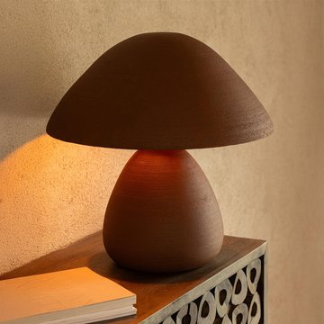 Pottery table lamp - brown - ceramic