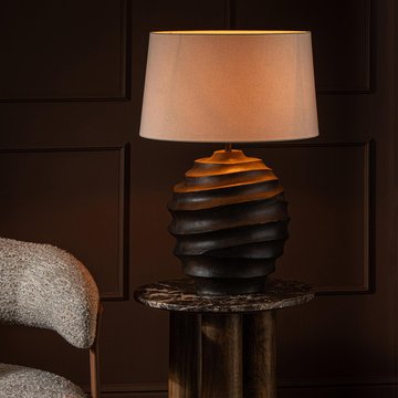 Table lamp - beige and brown - aluminium