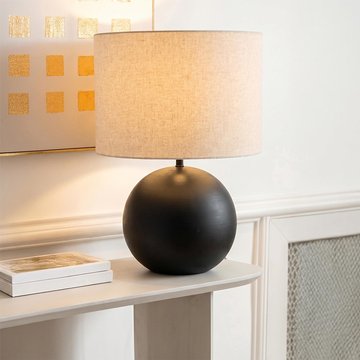 Ball table lamp - black - ceramic