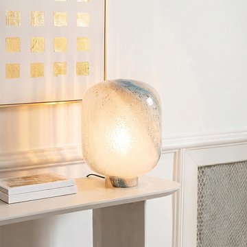 Bola table lamp - blue and white - glass