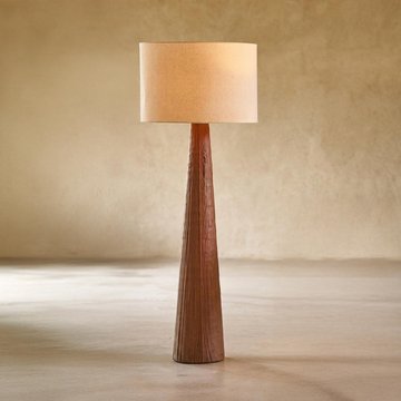 Melina floor lamp - conical base - dark brown - ceramic