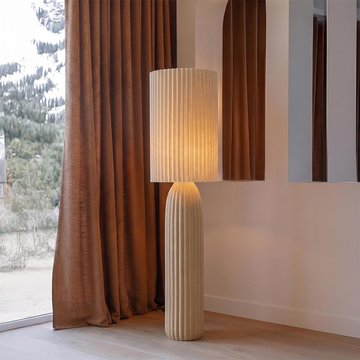 Ruth fluted floor lamp - camel - ceramic