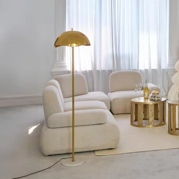 Floor lamp - gold - marble and metal