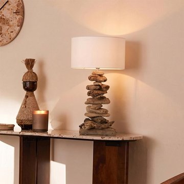 Table lamp - natural and white - driftwood