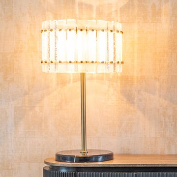 Felina table lamp - round - bronze - glass