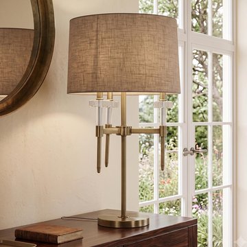 Josie table lamp - round - brushed gold - metal