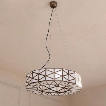 Solaria chandelier - round - copper - glass and metal