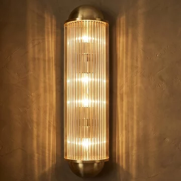 Leeza wall lamp - brushed gold - glass and metal