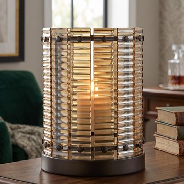 Crane hurricane light - small - brown - glass and metal