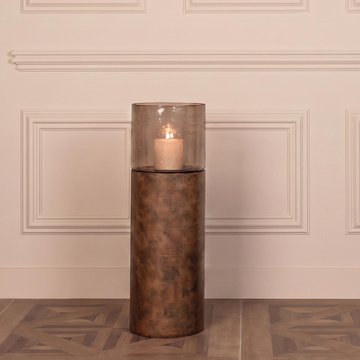 Mayce hurricane light - small - gold - glass and metal