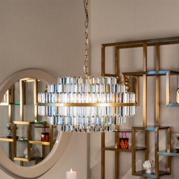 Desire crystal and brushed gold small chandelier
