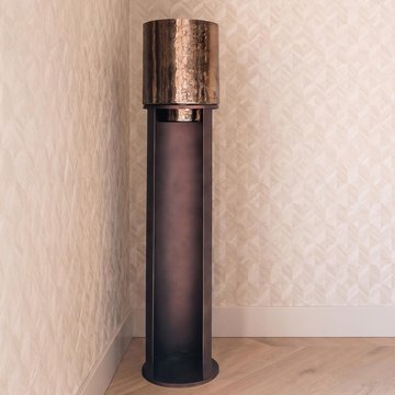 Daisey lantern - copper - glass and metal