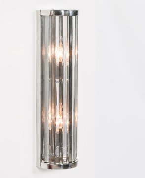 Deco wall light - chrome and glass - 55cm
