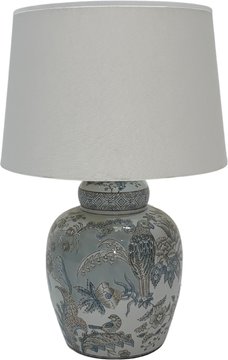 Delia ceramic table lamp - light blue and grey