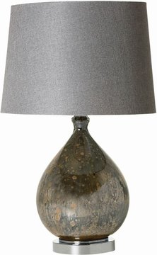Rachael glass table lamp - silver tones - set of 2