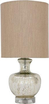 Tami glass table lamp - silver tones - set of 2
