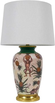 Umna ceramic lamp - off white and brown