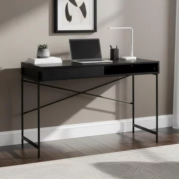 Angus writing desk - black melamine