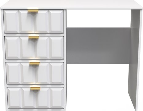 Cube desk - 4 drawer - white