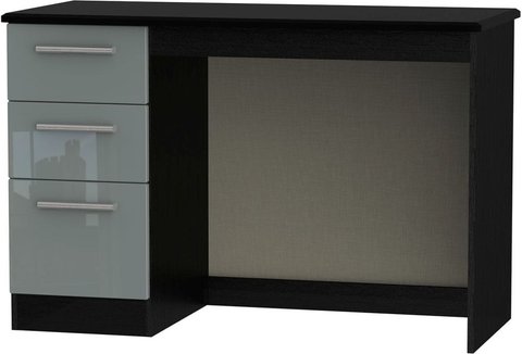 Knightsbridge desk - 3 drawer - grey gloss and black