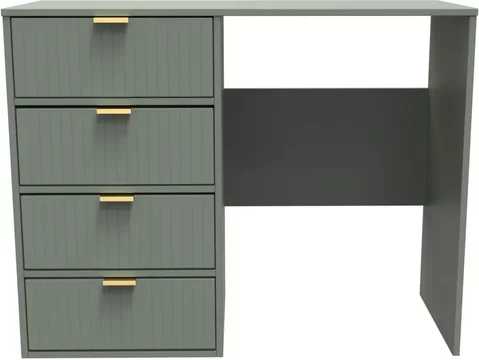 Linear desk - 4 drawer - green