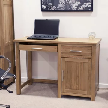 Opus computer desk - single pedestal - oak